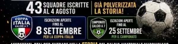 Record storico, ad oggi 43 squadre iscritte